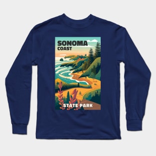 A Vintage Travel Art of the Sonoma Coast State Park - California - US Long Sleeve T-Shirt